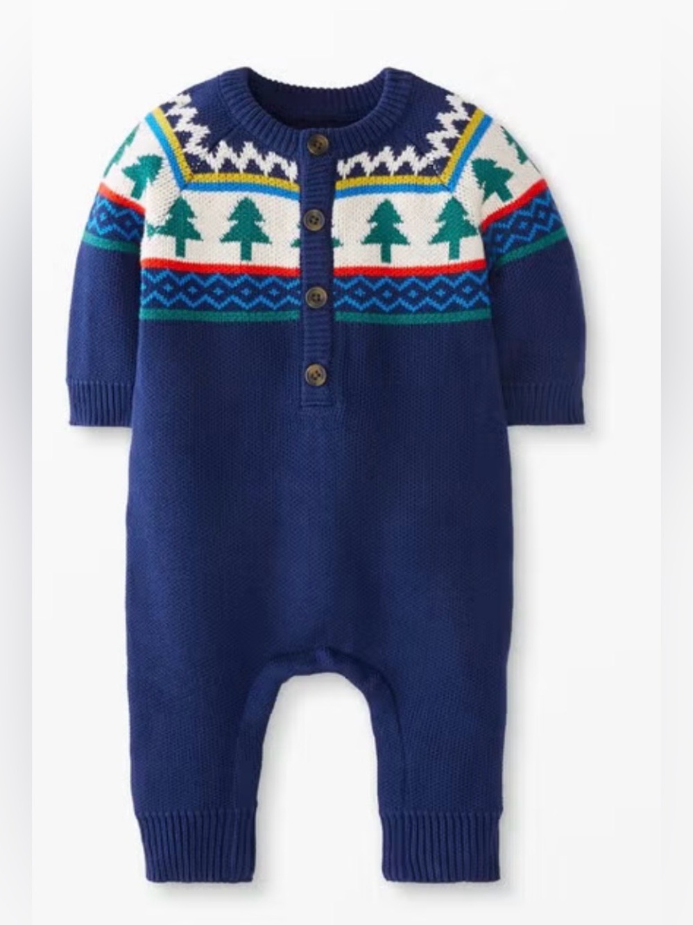Hanna Andersson Baby holiday romper combed cotton winter solstice